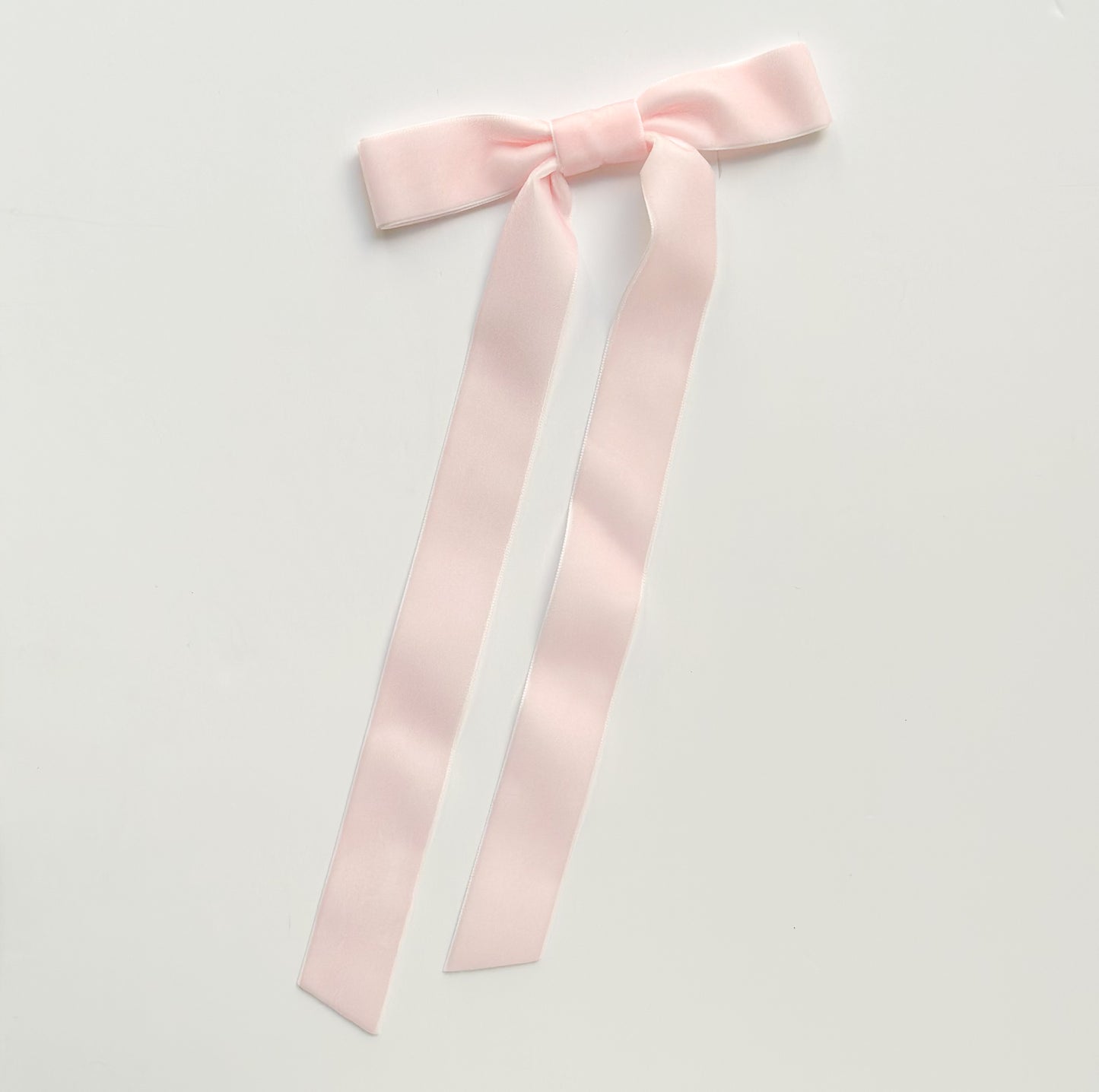 Pearl pink  1”  velvet hair bow