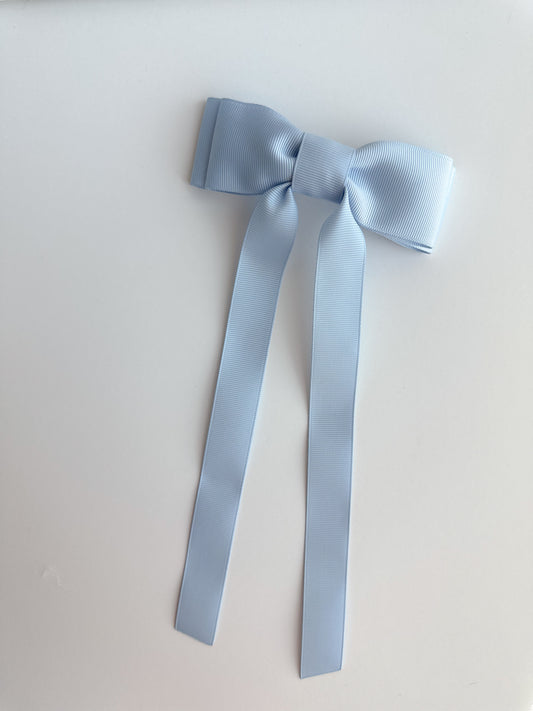 Dusty Blue solid grosgrain ribbon bows