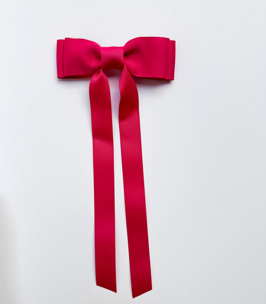 Fushsia solid grosgrain ribbon bows