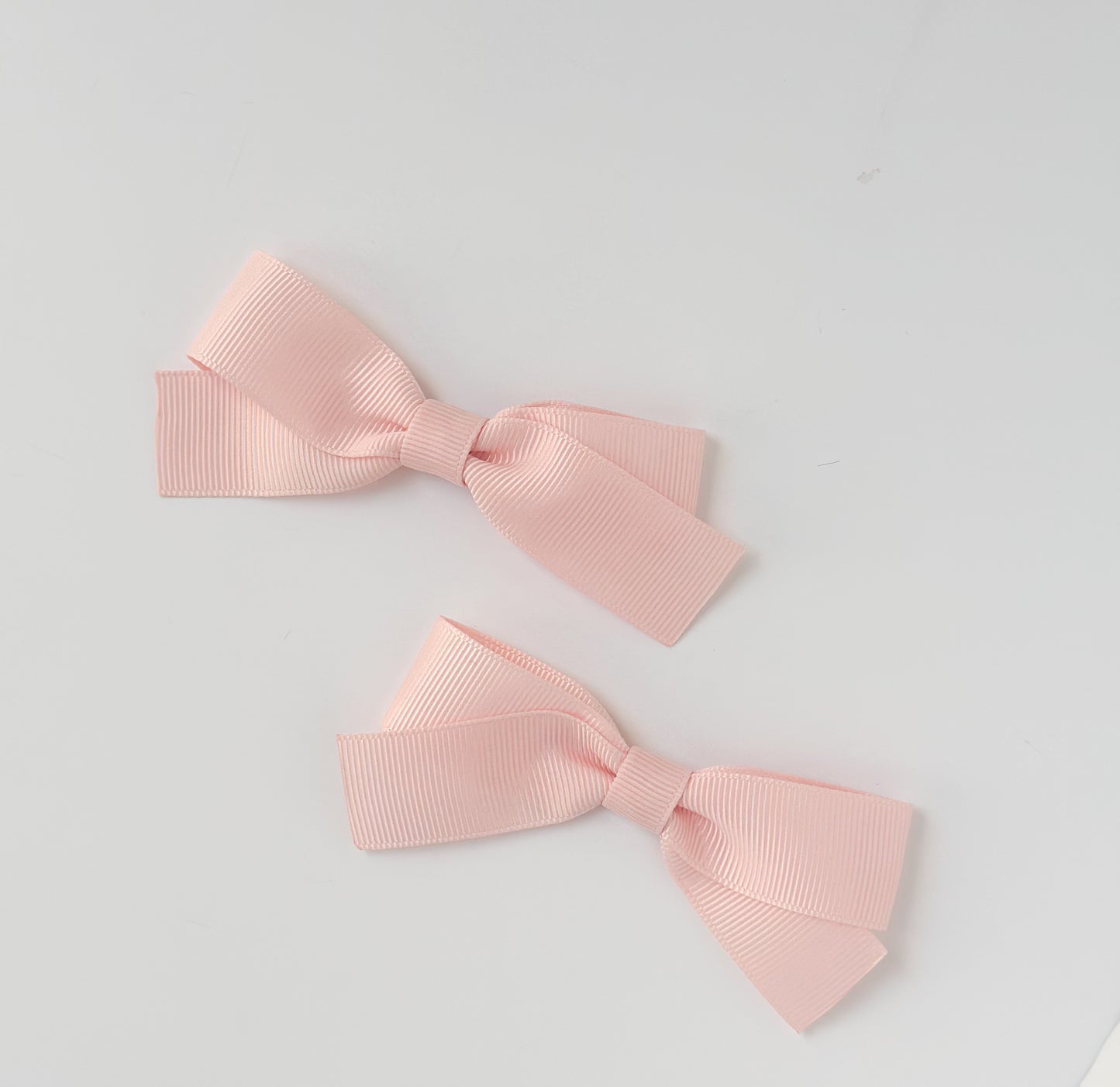 Ligh Pink pigtails solid grosgrain ribbon bows