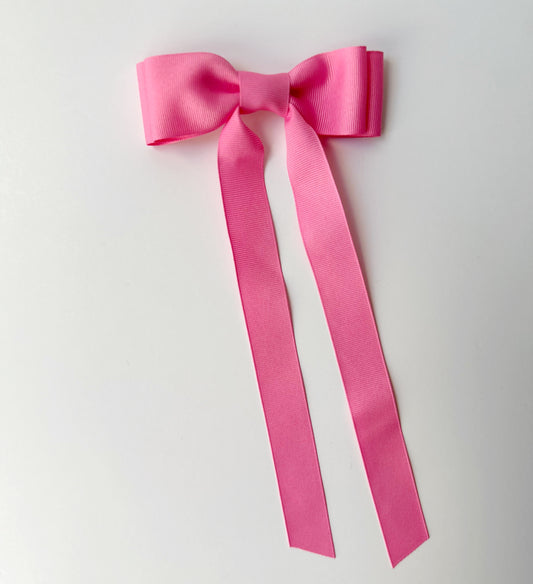 Bubblegum pink solid grosgrain ribbon bows