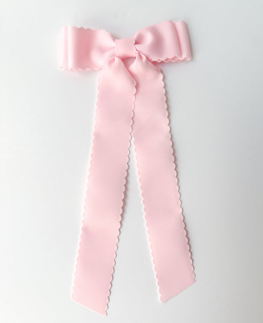 Cotton Candy scalloped solid grosgrain ribbon bows