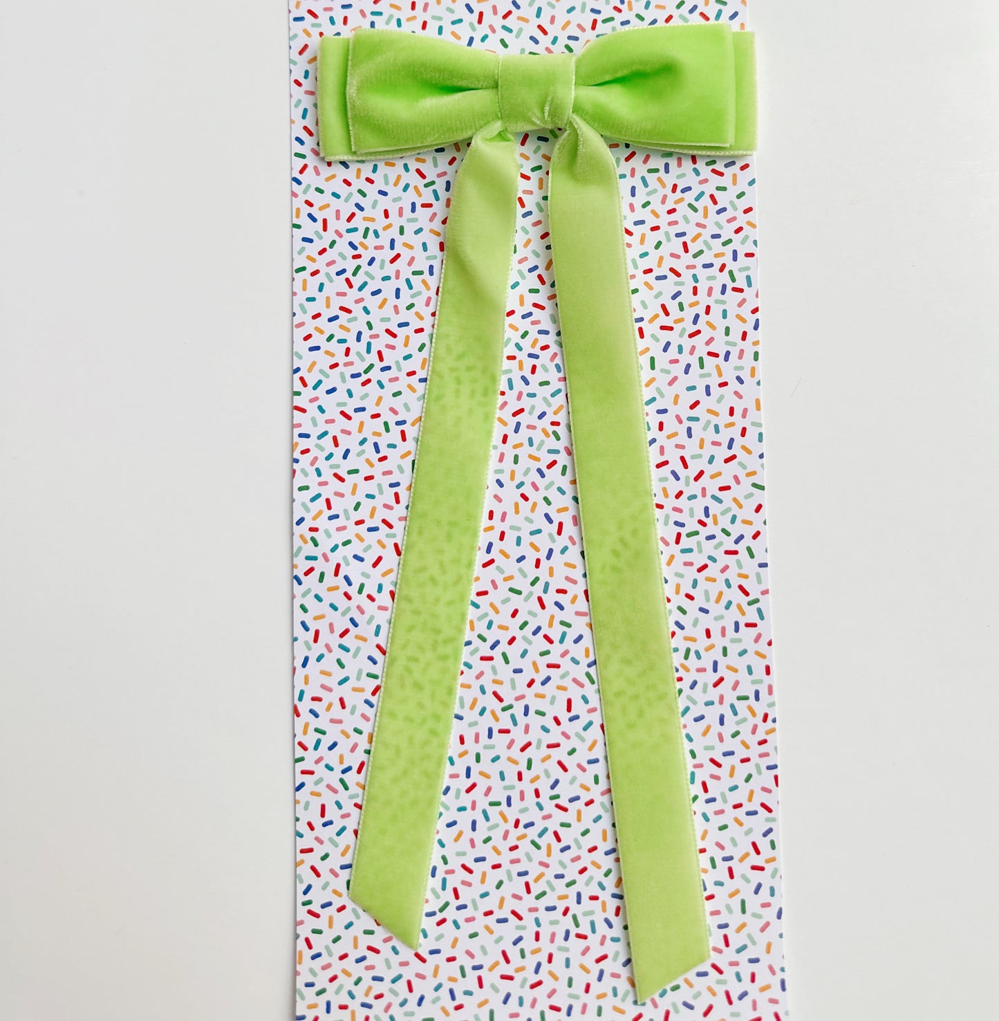 Apple green velvet hair bow