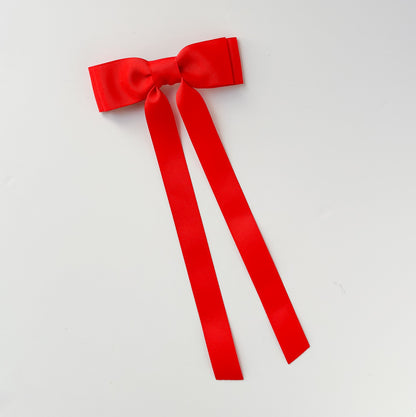 Poppy Red solid grosgrain ribbon bows