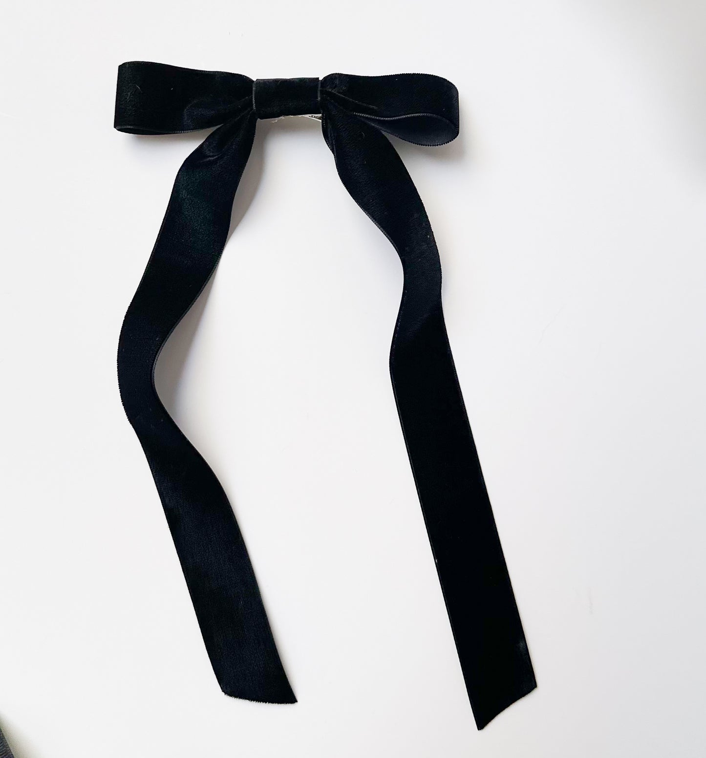 Black 1”  velvet hair bow