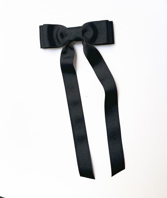 Black solid grosgrain ribbon bows