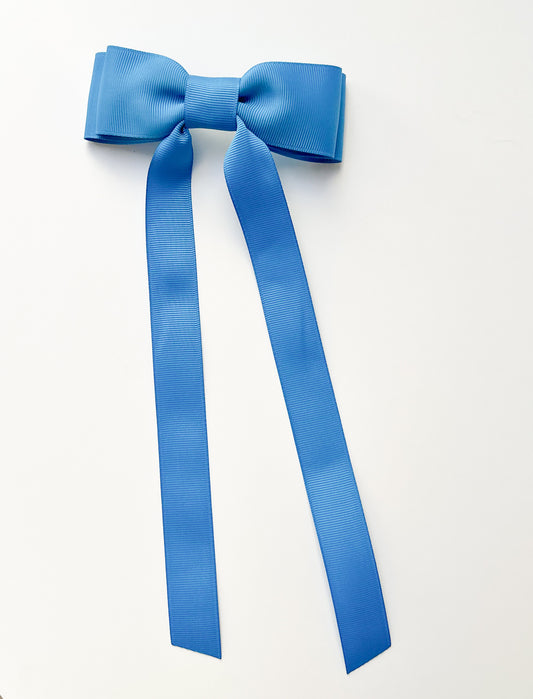 Aegean Blue solid grosgrain ribbon bows