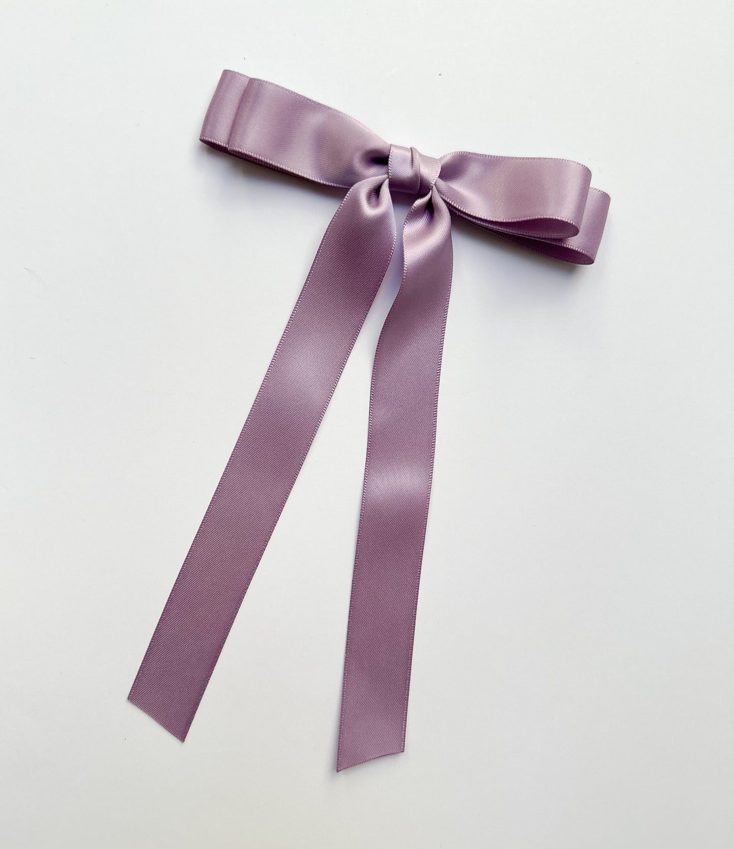 Dusty Lilac Satin Small Hair Bow , short length