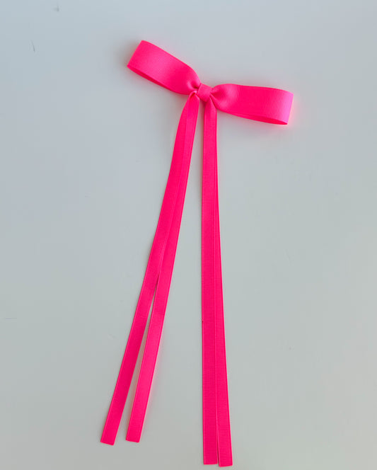 Pop Pink Small grosgrain multi ribbon bows