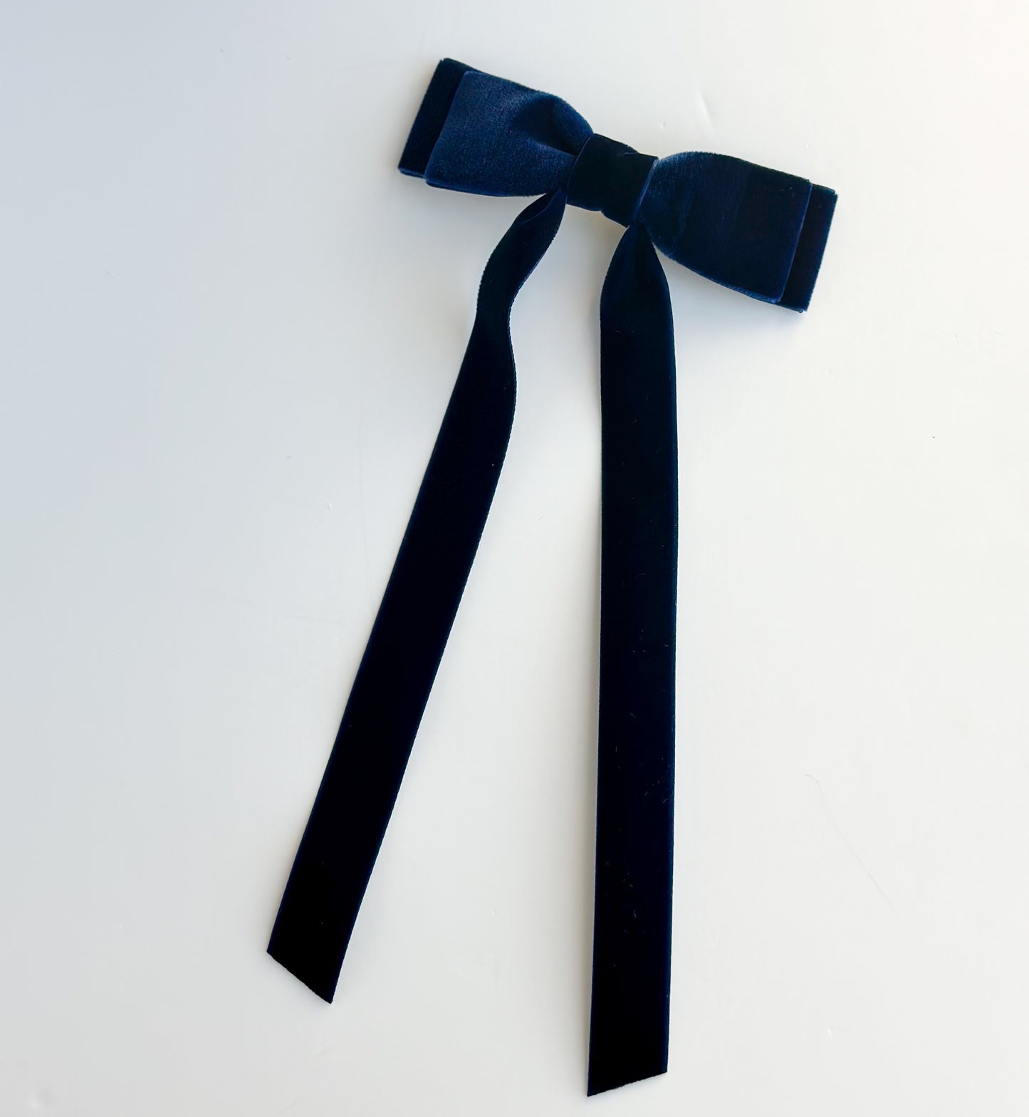 Navy Blue velvet hair bow