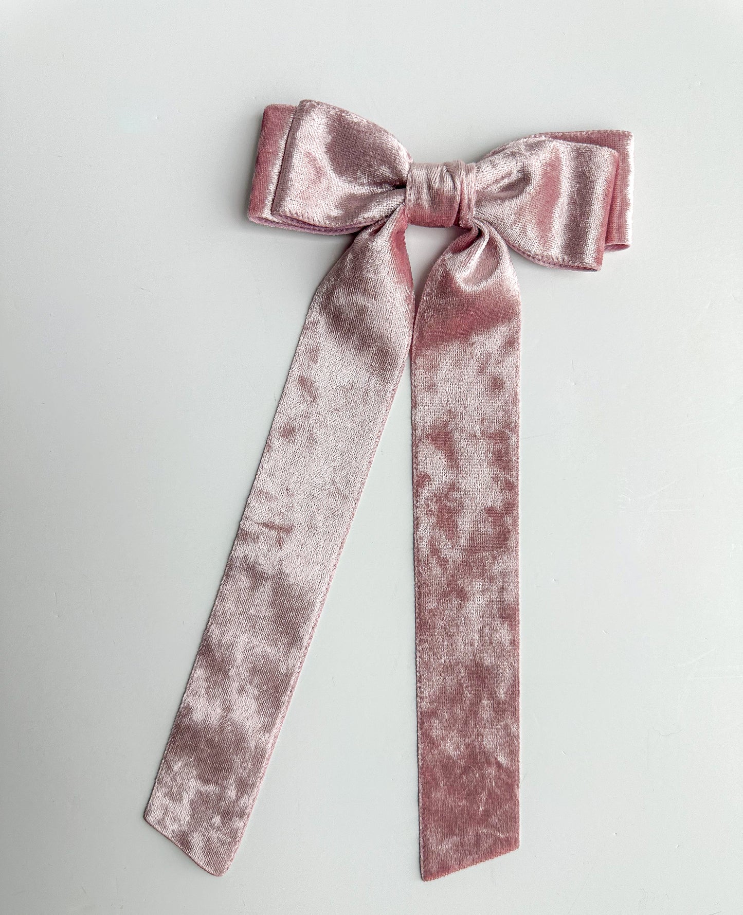 Light Pink Crushed Velvet fabric Bow