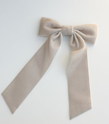 Taupe Large Velvet Hair Bow