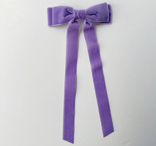 Violet velvet hair bow