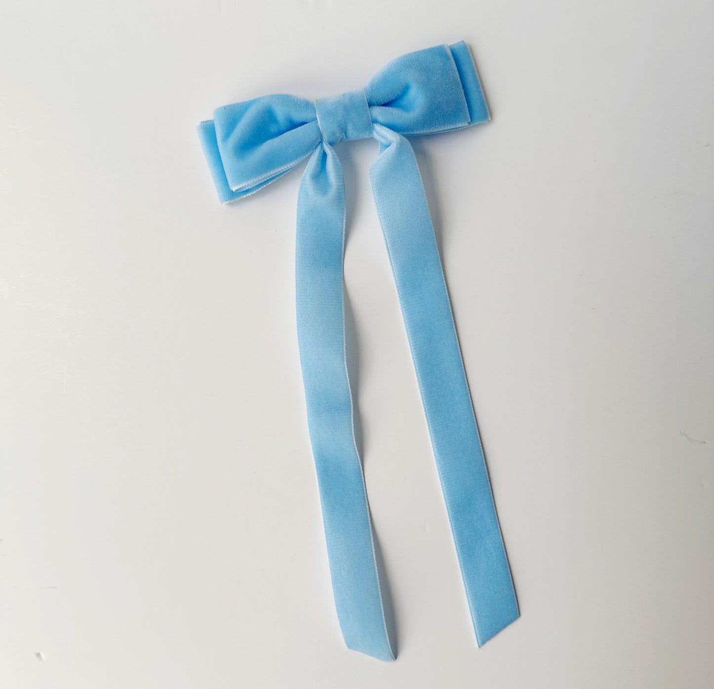 Baby Blue velvet hair bow