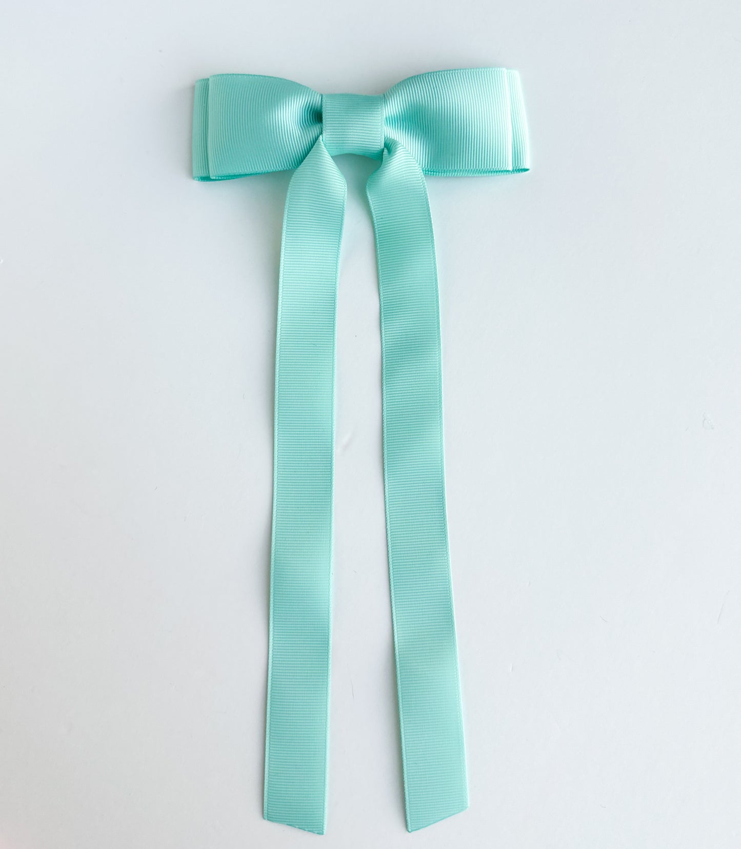 Aqua solid grosgrain ribbon hair bow