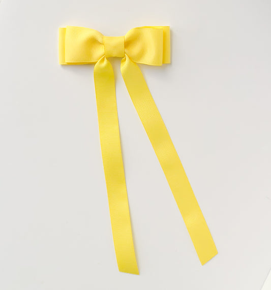 Lemon  solid grosgrain ribbon bows