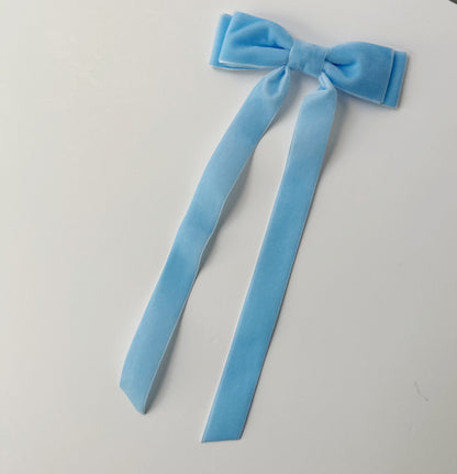 Baby Blue velvet hair bow