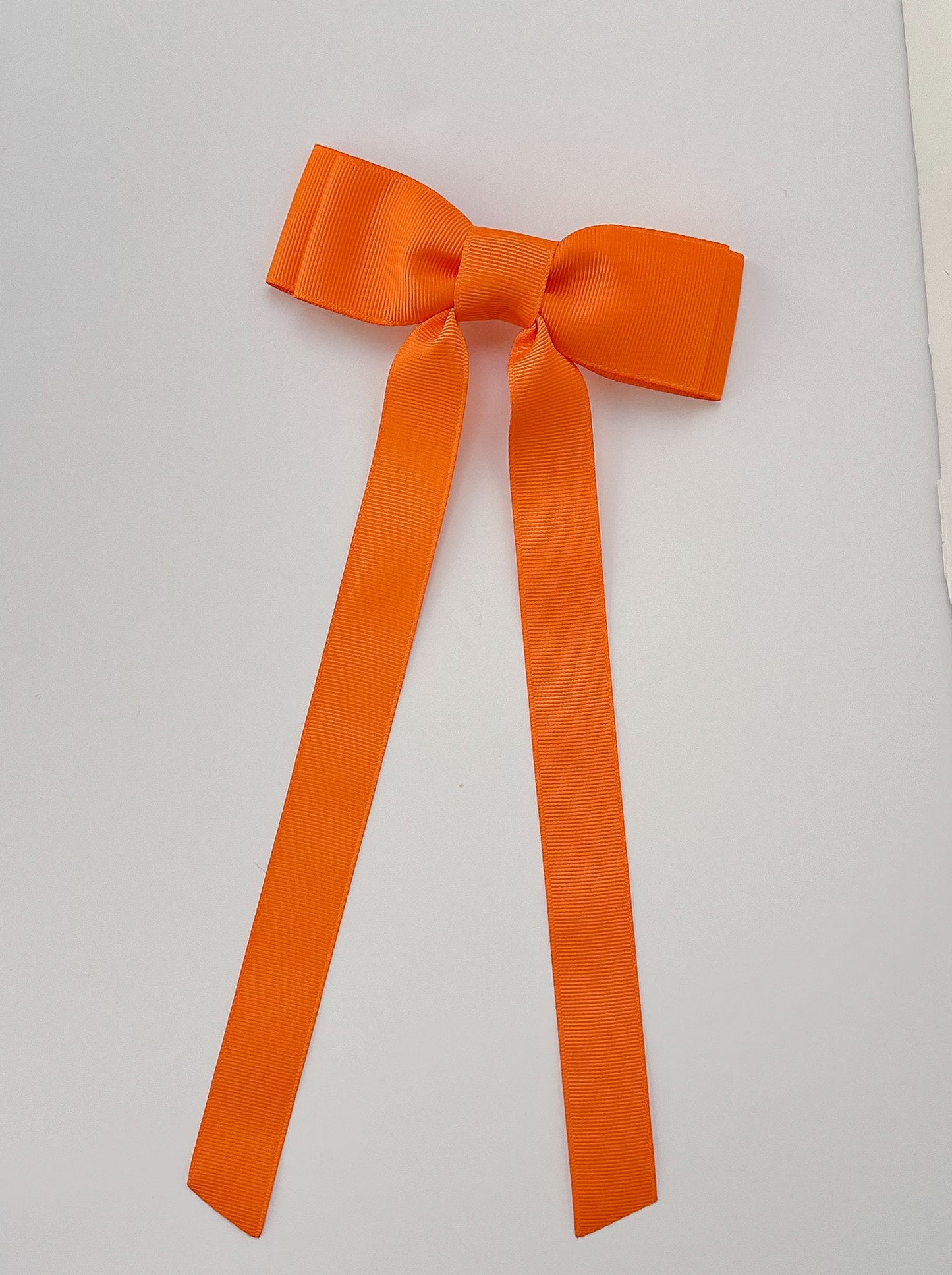 Tangerine solid grosgrain ribbon bows