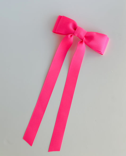 Pop pink solid grosgrain ribbon bows