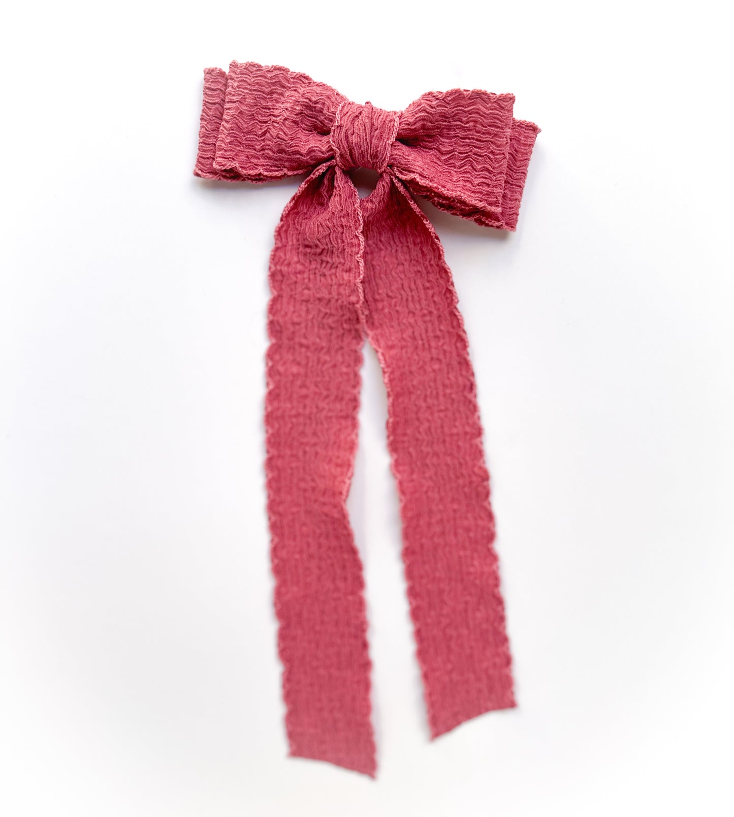 Mauve wrinkle MoonStitched Edge Hair Bow