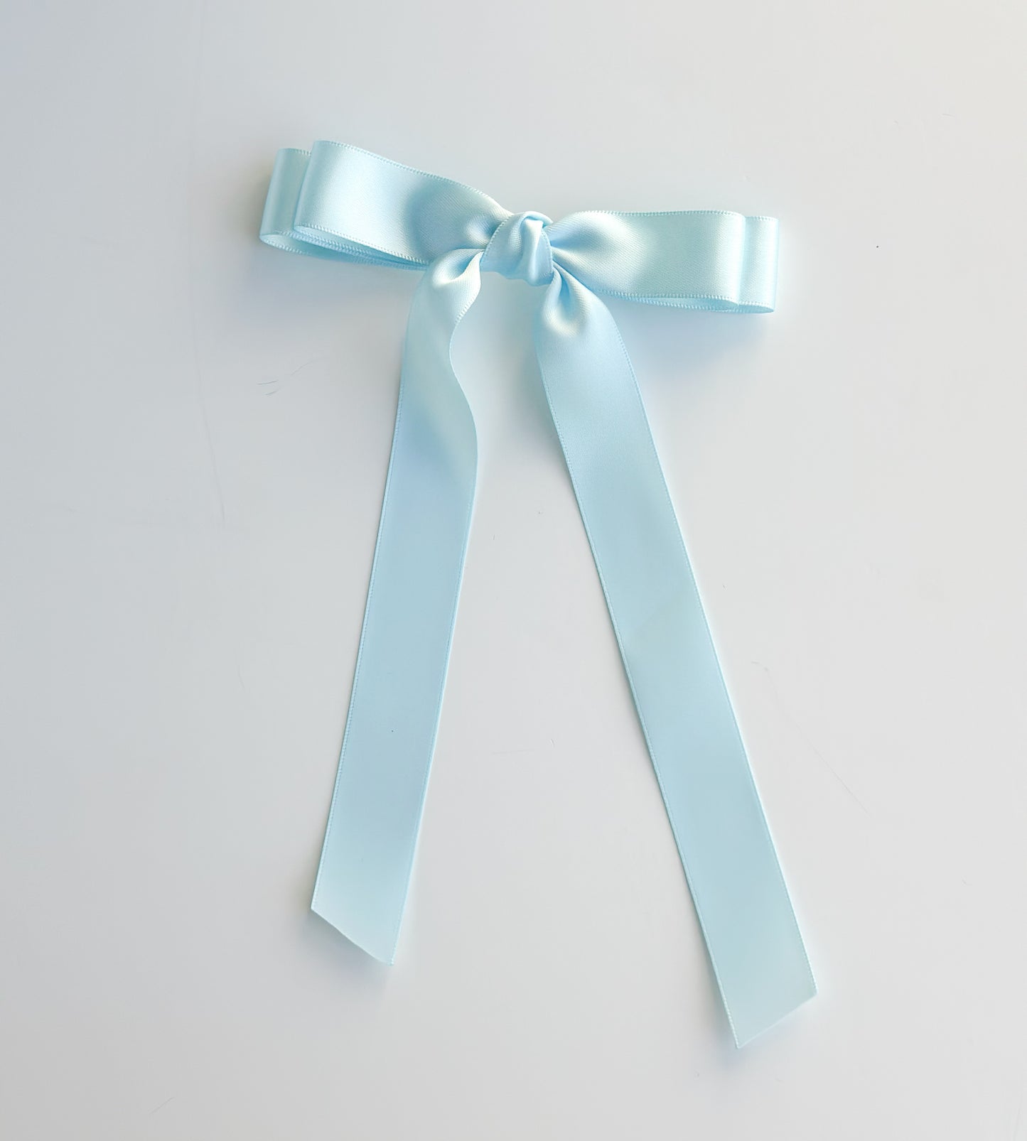 Light Blue Small Satin Hair Bow , short length