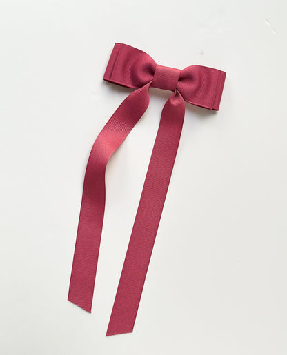 Deep mauve solid grosgrain ribbon hair bow