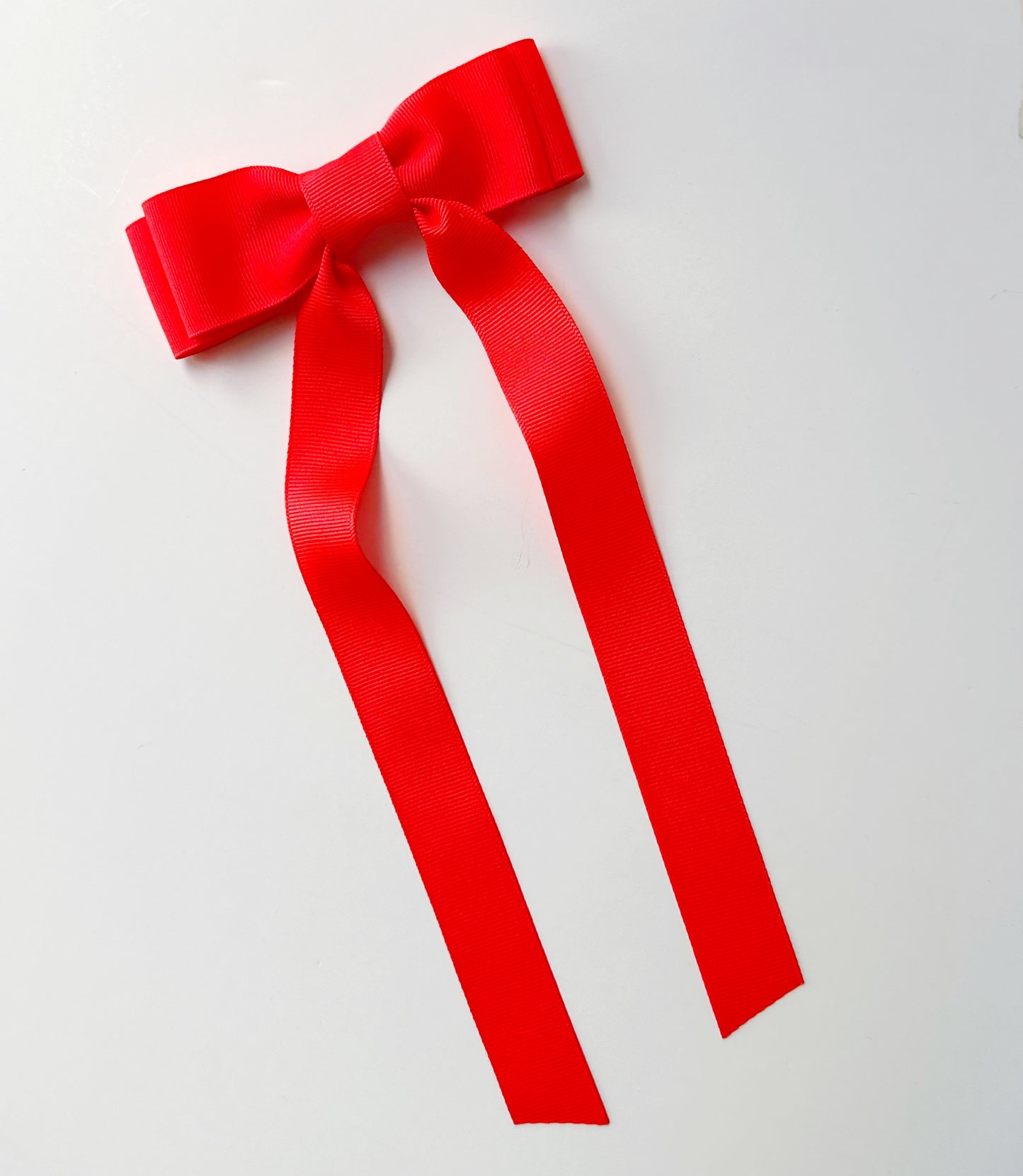 Neon coral solid grosgrain ribbon bows