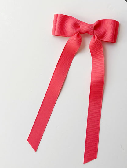 Watermelon pink solid grosgrain ribbon bows