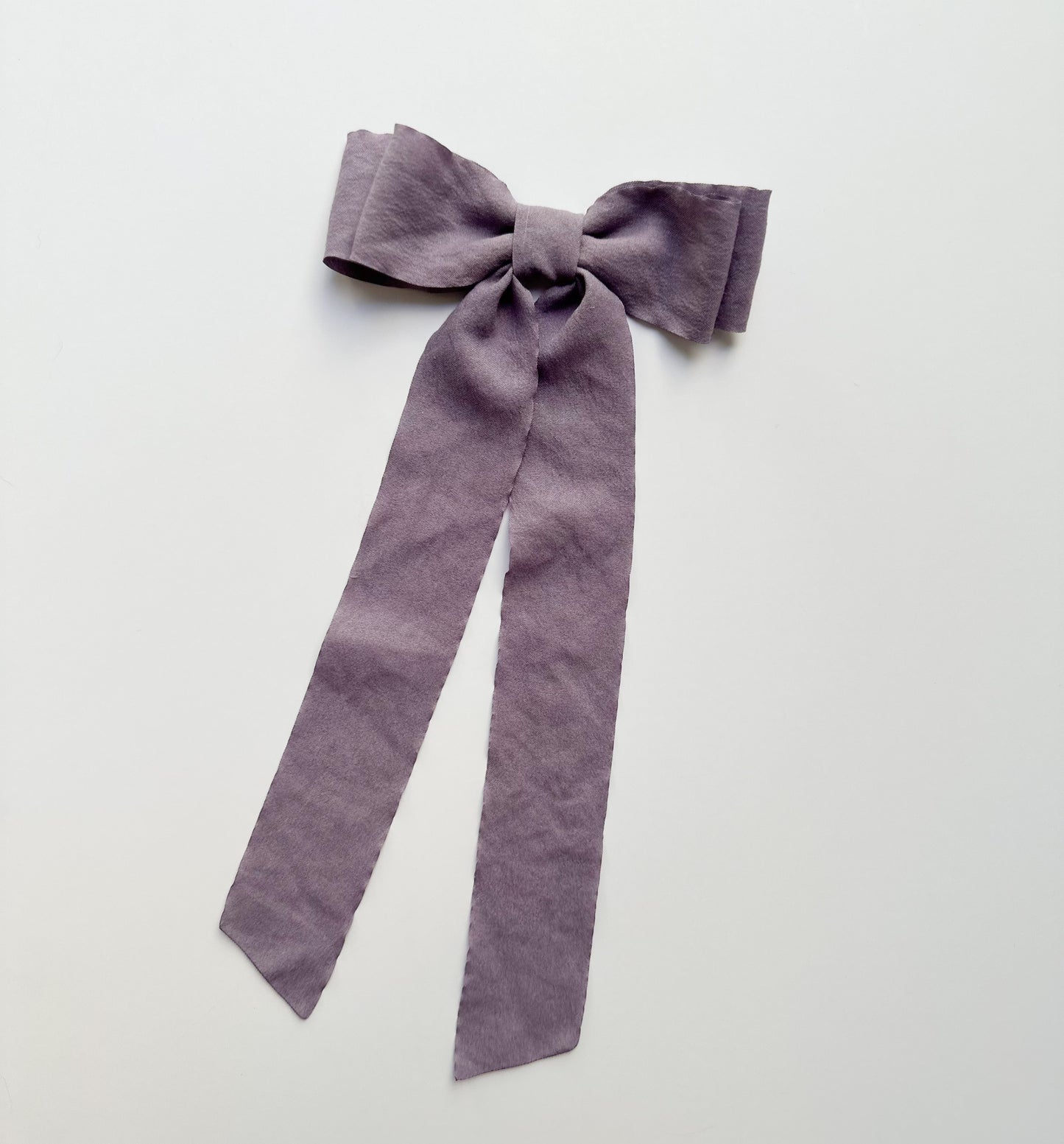 Plum polyester wrinkle cut edge Hair Bow