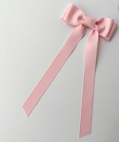 Baby pink solid grosgrain ribbon bows