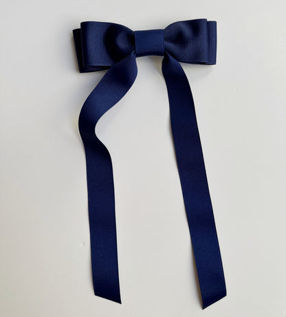 Navy Blue solid grosgrain ribbon bows