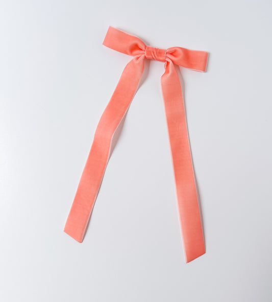 Light Coral 1”  velvet hair bow