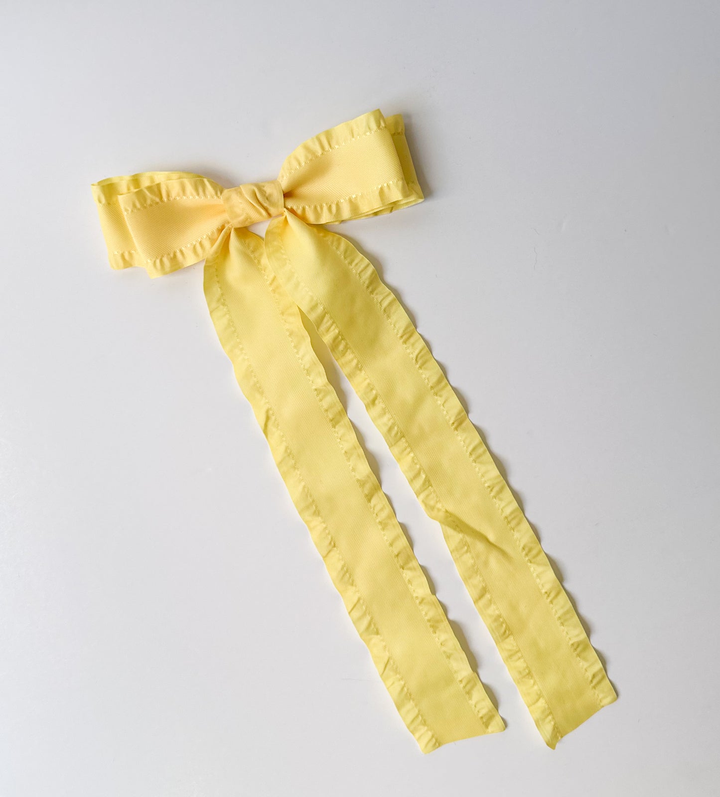 Yellow Double Ruffle Hair Bow