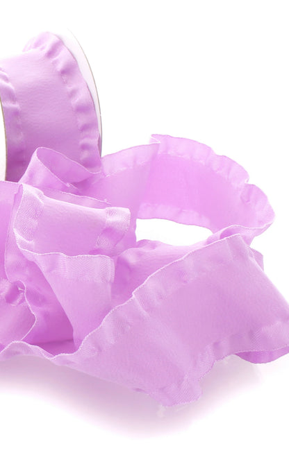 Lavender  Double Ruffle Hair Bow