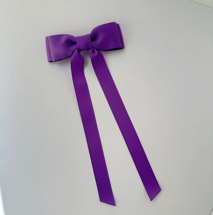 Grape solid grosgrain ribbon bows